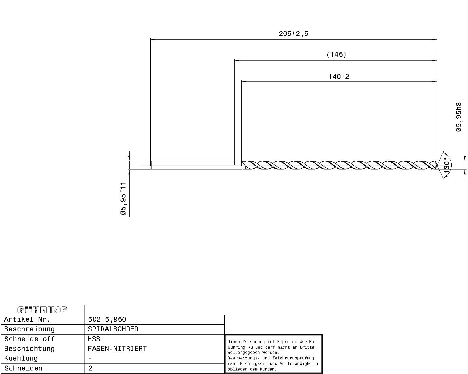 Guhring Extra length twist drills series 1 HSS 15/64 - Image 2