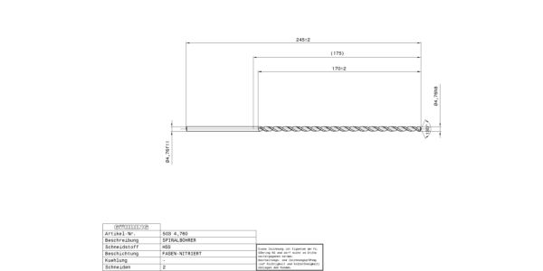 Guhring Extra length twist drills series 2 HSS 3/16 - Image 2