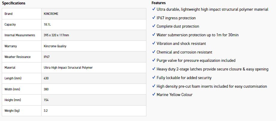KINCROME 51012 SAFE CASE LARGE 430mm - YEL - Image 4