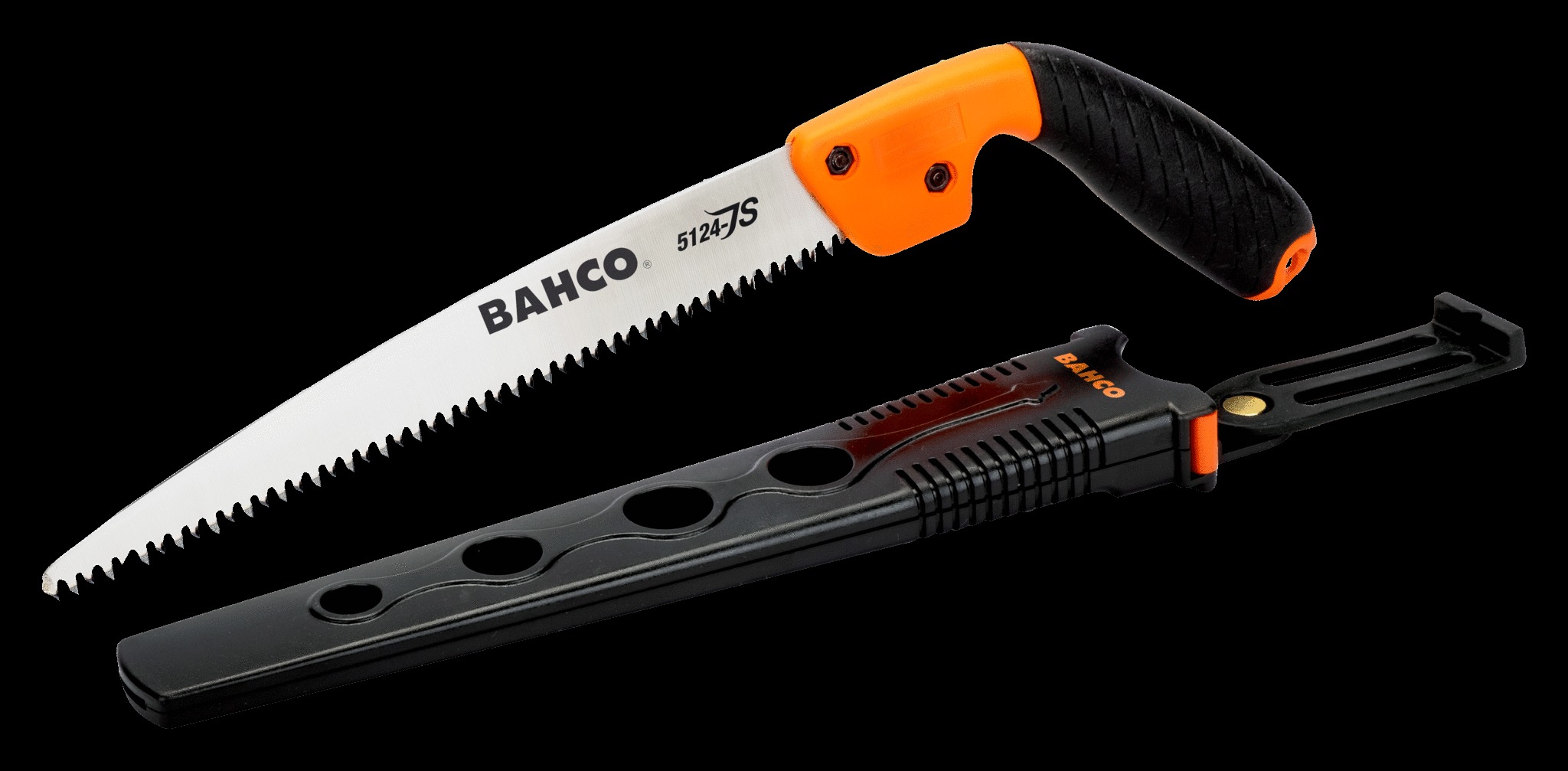 Bahco Pruning saw, hardpoint, plastic handle, JS toothing, open style holster