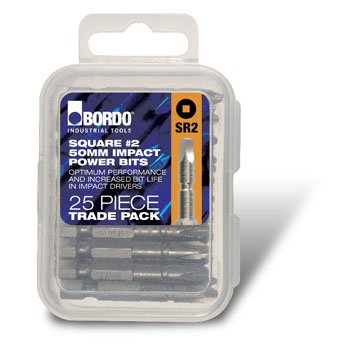Bordo #2 Square Recess Trade Pack 50mm IMPACT Power Bit