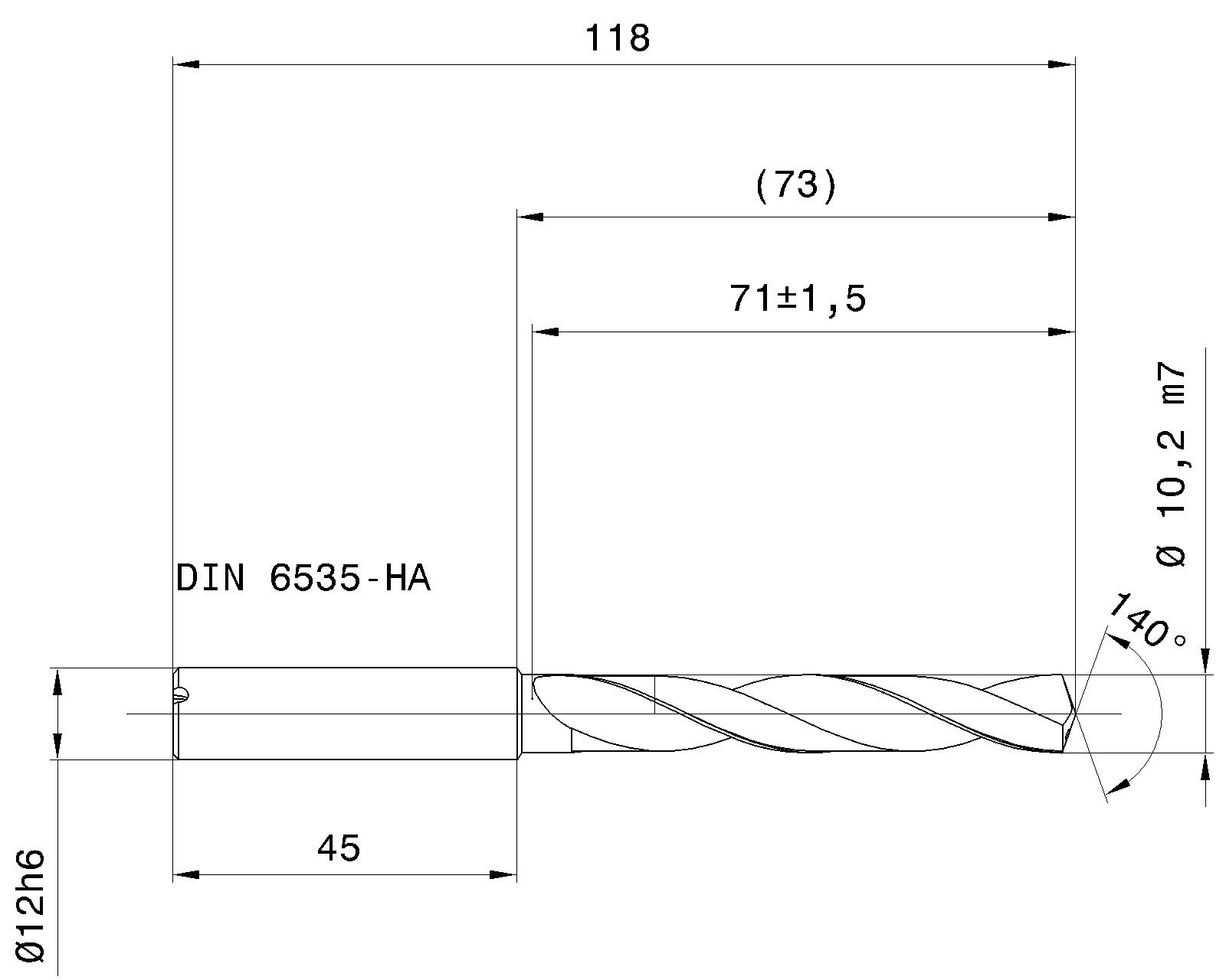 Guhring 5 x D ratio drill thru cool Carbide Fire Coated - Image 2