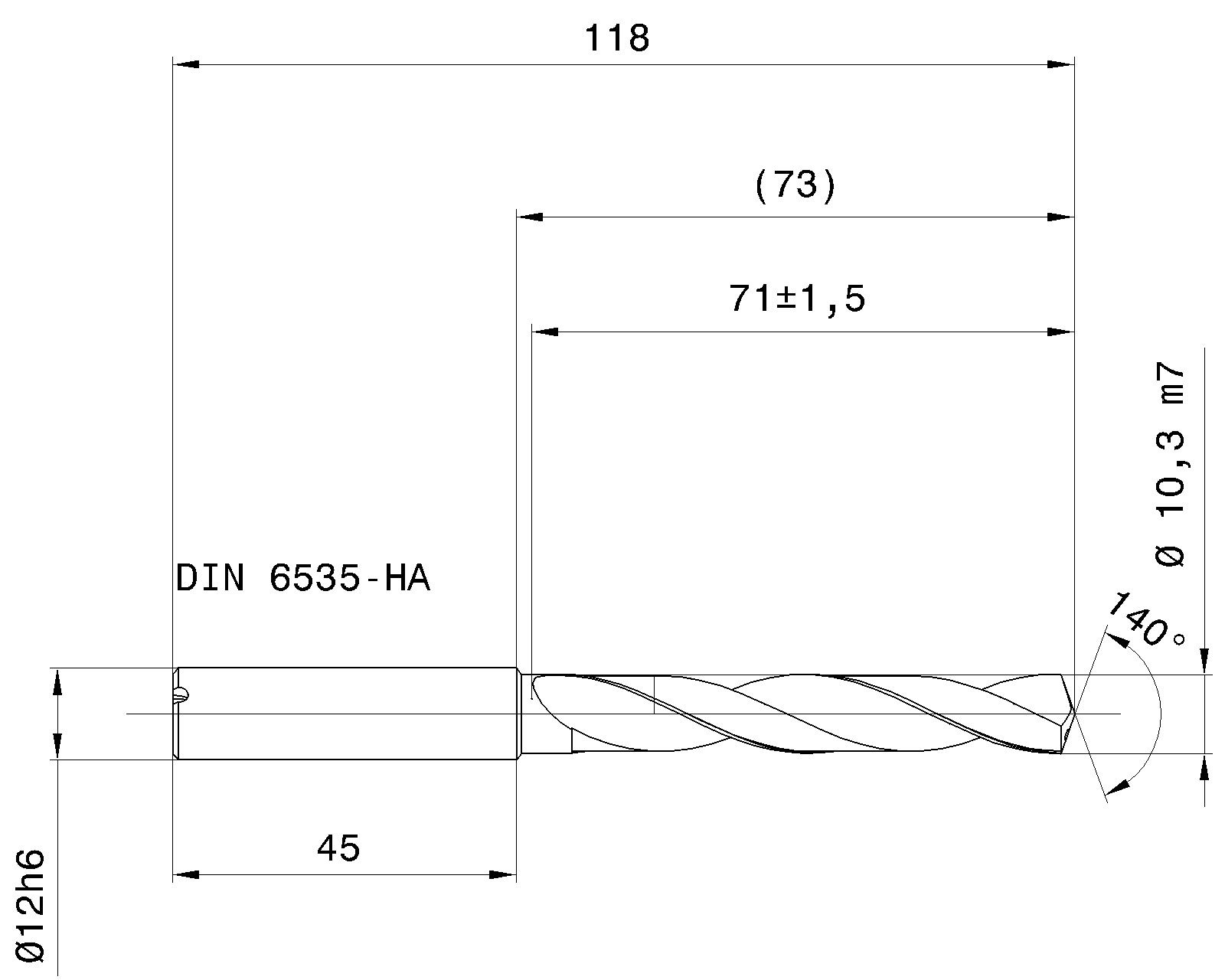 Guhring 5 x D ratio drill thru cool Carbide Fire Coated - Image 2