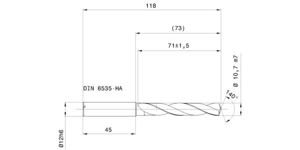 Guhring 5 x D ratio drill thru cool Carbide Fire Coated - Image 2
