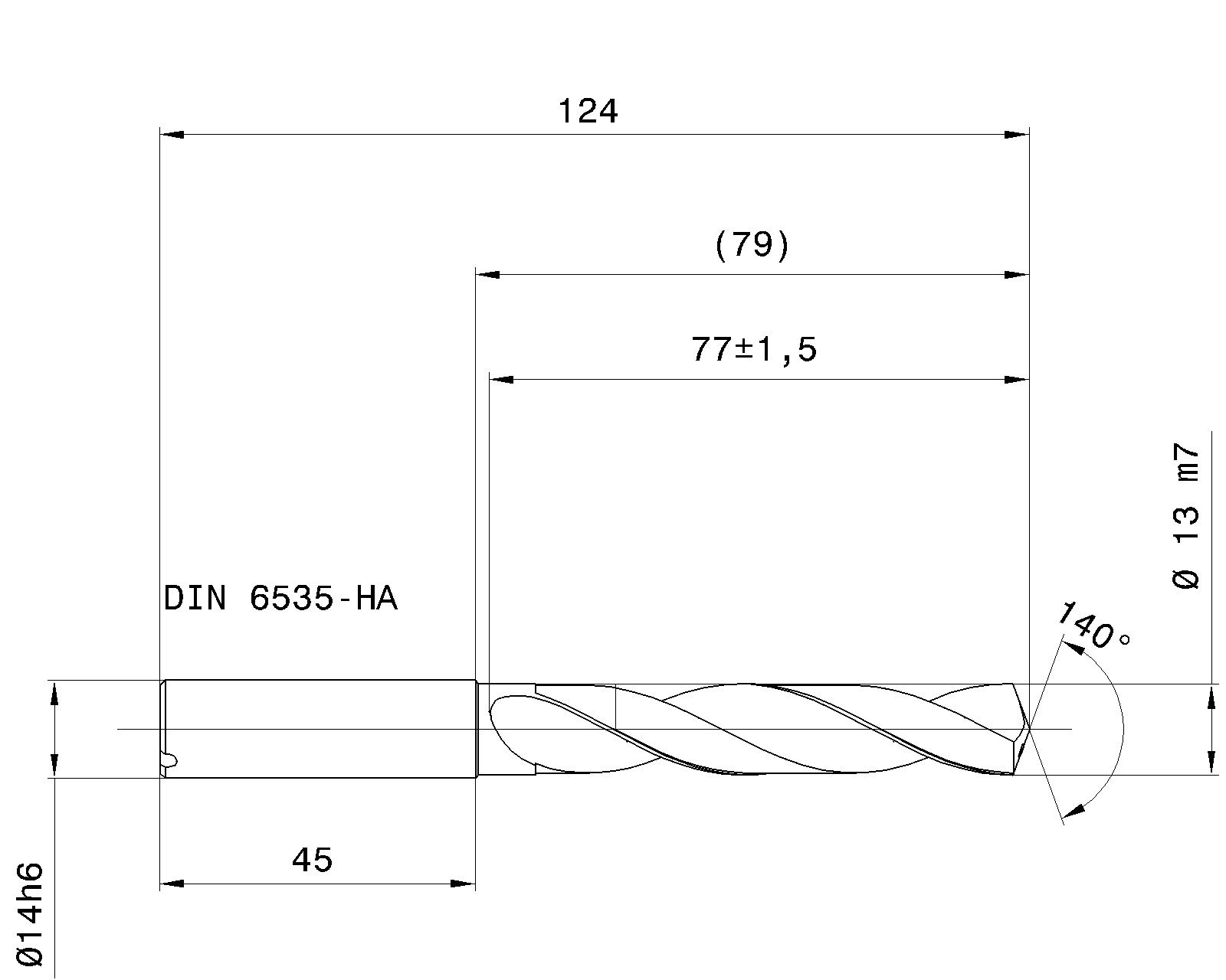 Guhring 5 x D ratio drill thru cool Carbide Fire Coated - Image 2