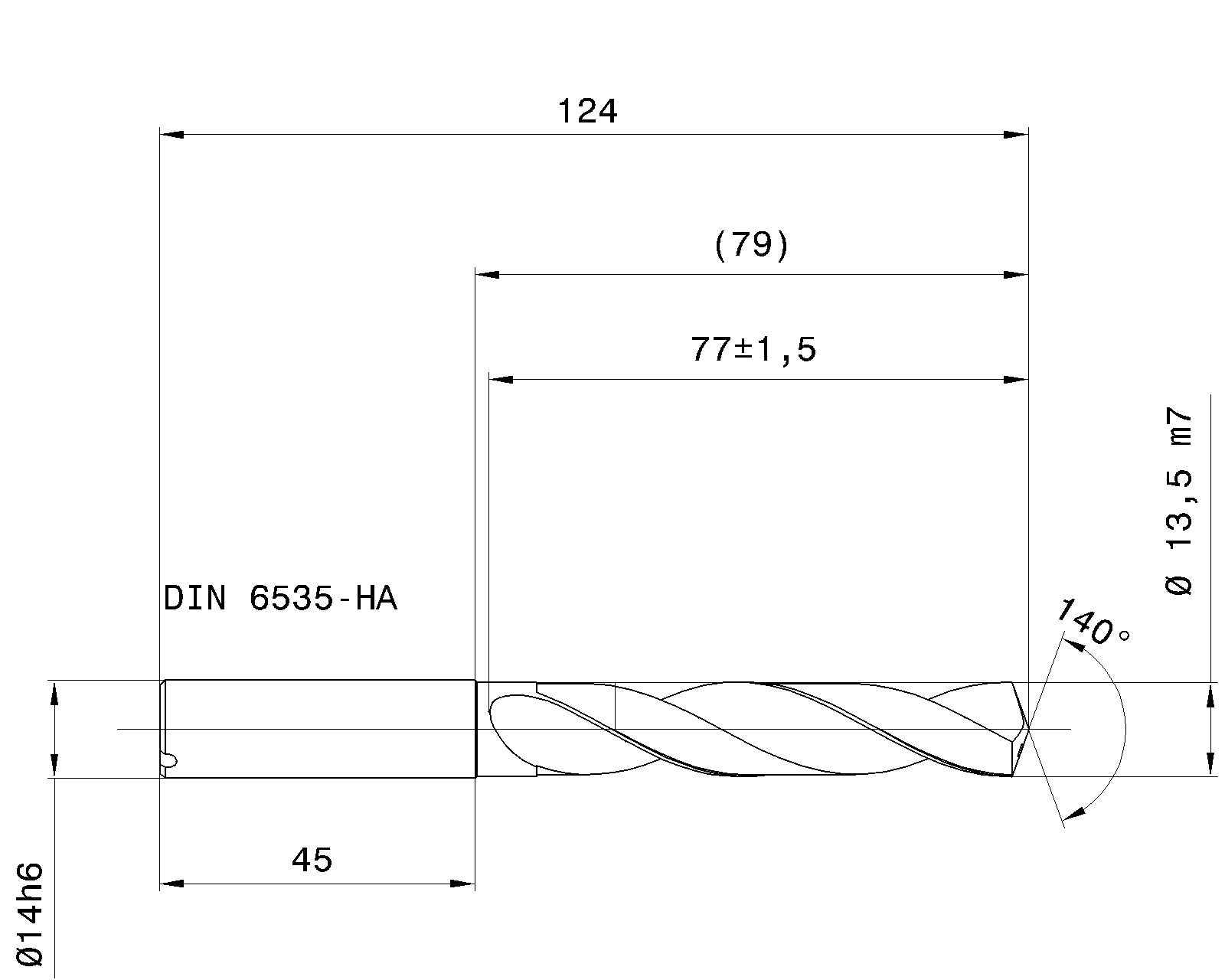 Guhring 5 x D ratio drill thru cool Carbide Fire Coated - Image 2