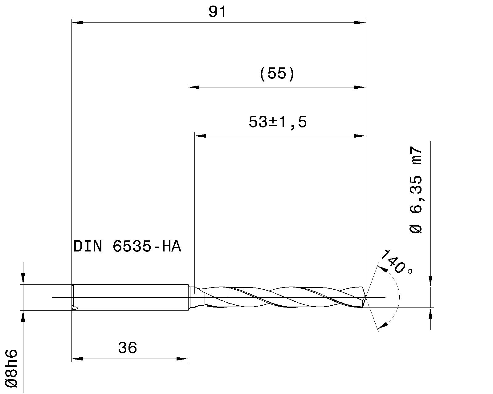 Guhring 5 x D ratio drill thru cool Carbide Fire Coated 1/4 - Image 2