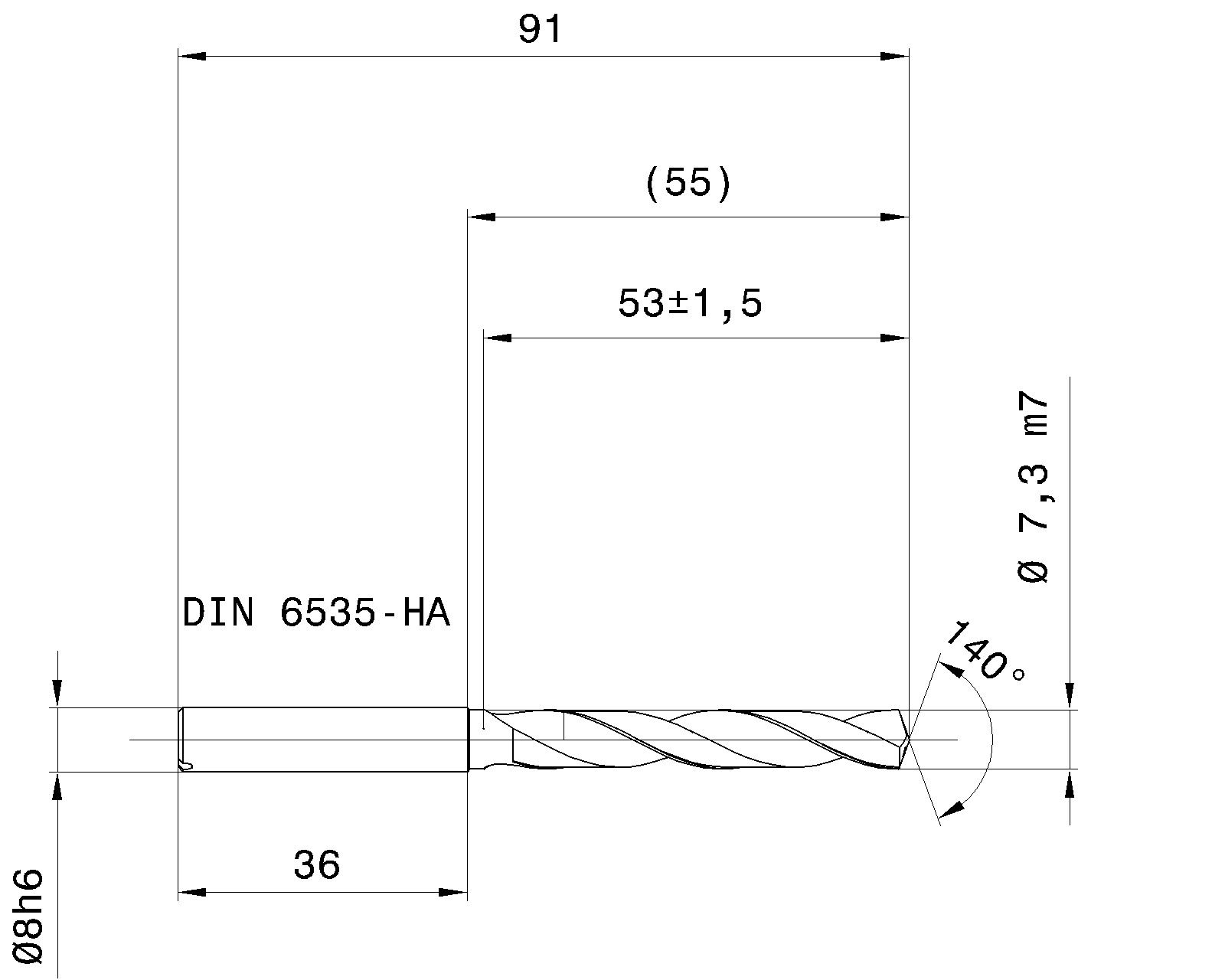 Guhring 5 x D ratio drill thru cool Carbide Fire Coated - Image 2