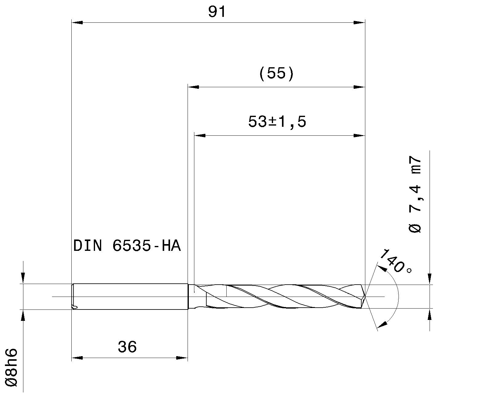 Guhring 5 x D ratio drill thru cool Carbide Fire Coated - Image 2