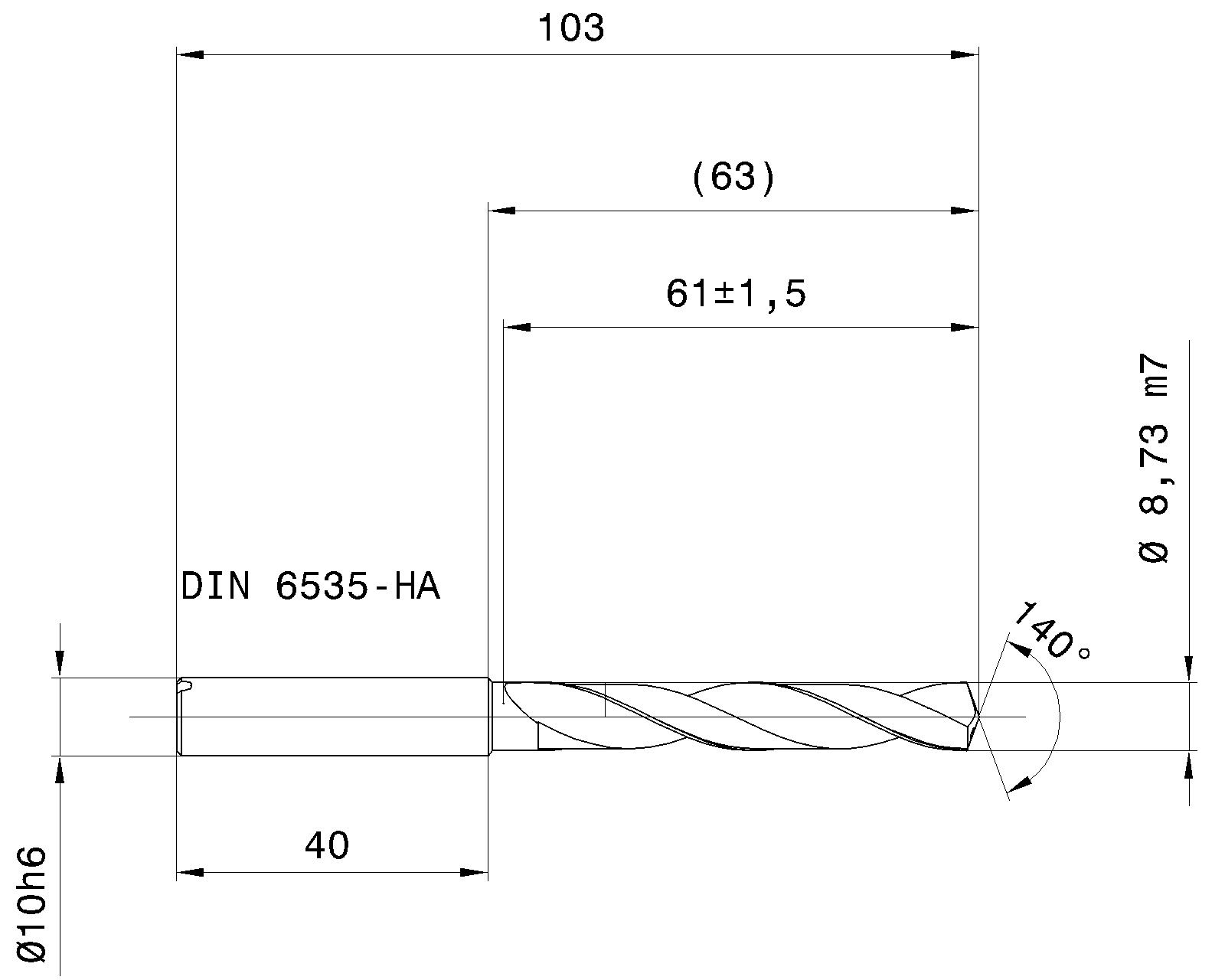 Guhring 5 x D ratio drill thru cool Carbide Fire Coated 11/32 - Image 2