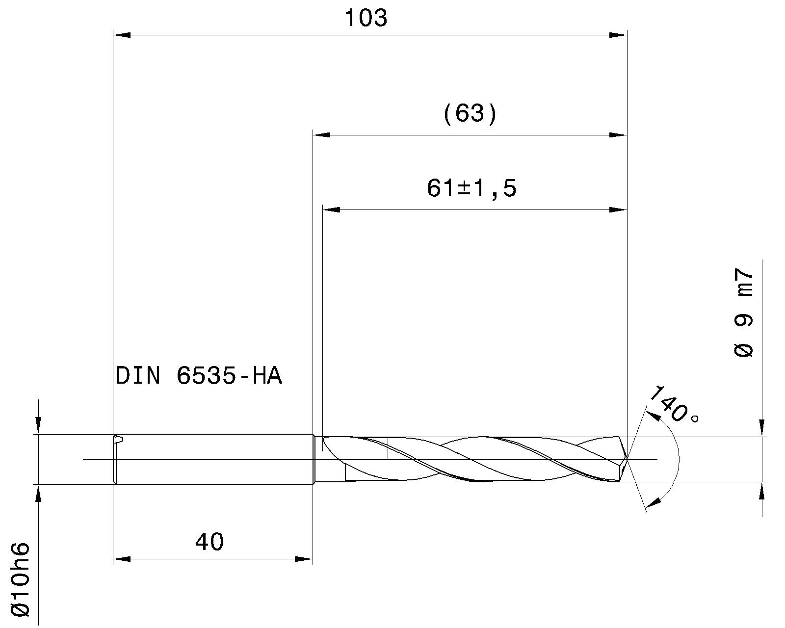 Guhring 5 x D ratio drill thru cool Carbide Fire Coated - Image 2