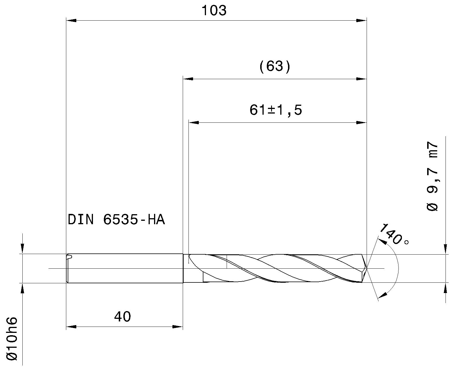 Guhring 5 x D ratio drill thru cool Carbide Fire Coated - Image 2