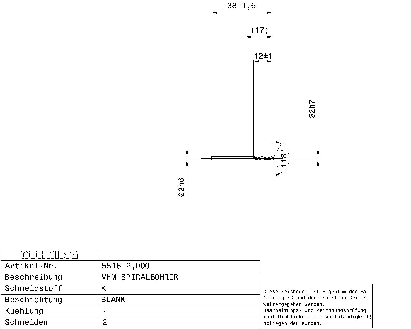 Guhring Stub drill Solid Carbide - Image 2