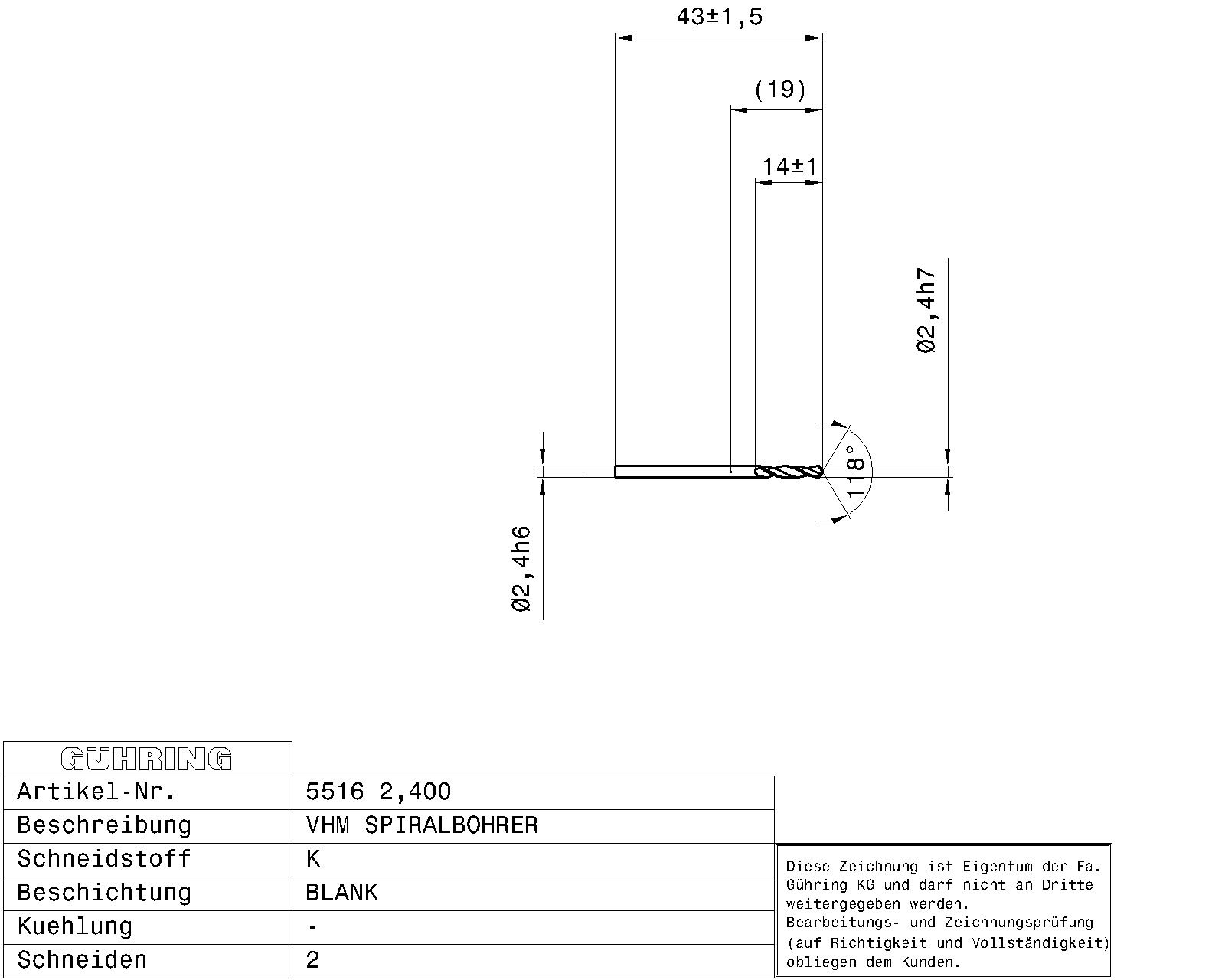 Guhring Stub drill Solid Carbide - Image 2