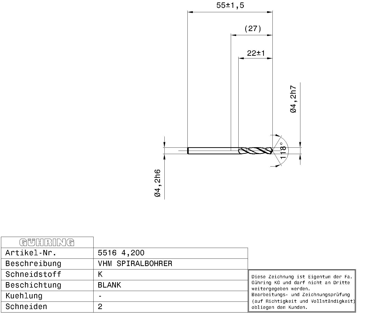 Guhring Stub drill Solid Carbide - Image 2