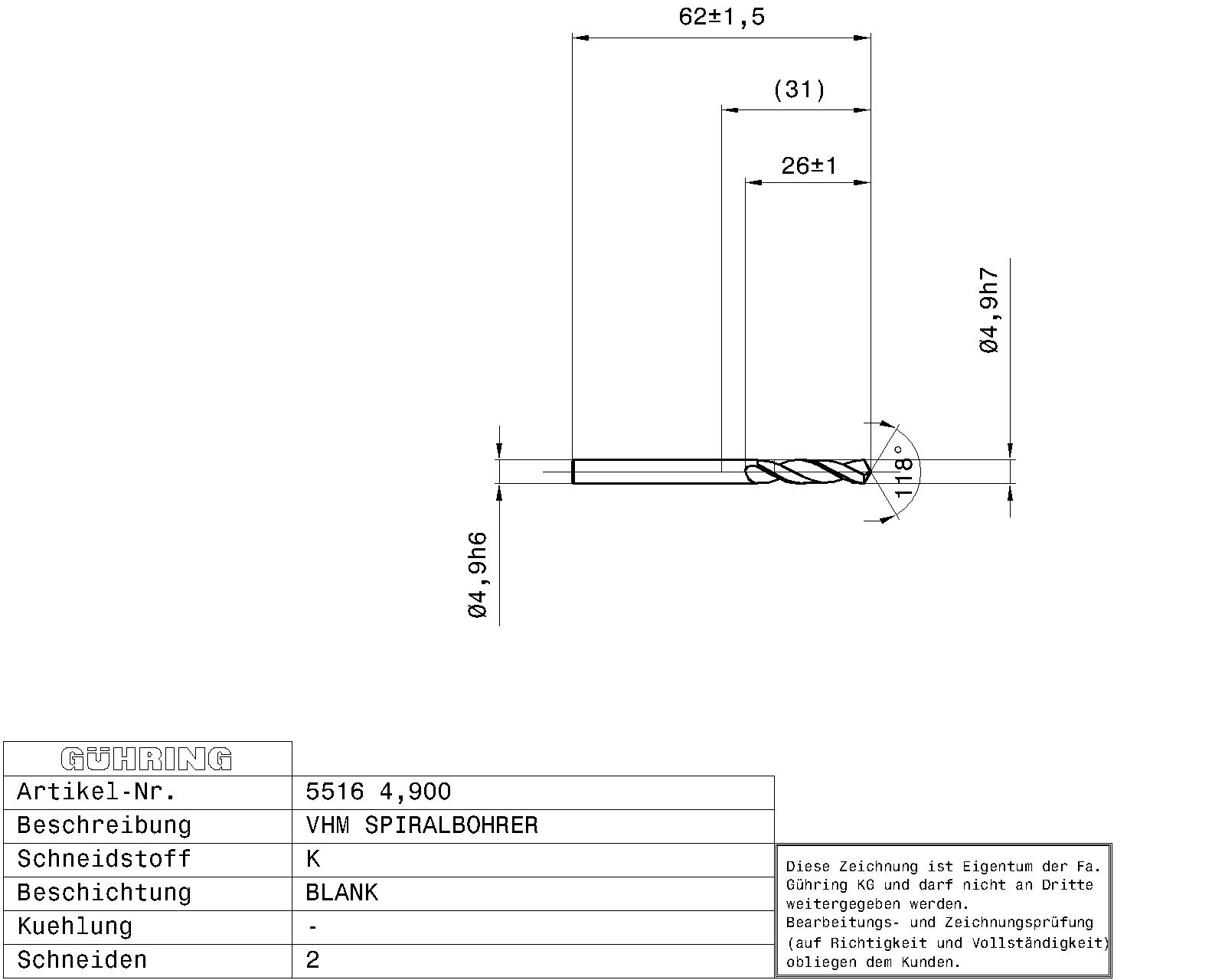 Guhring Stub drill Solid Carbide - Image 2