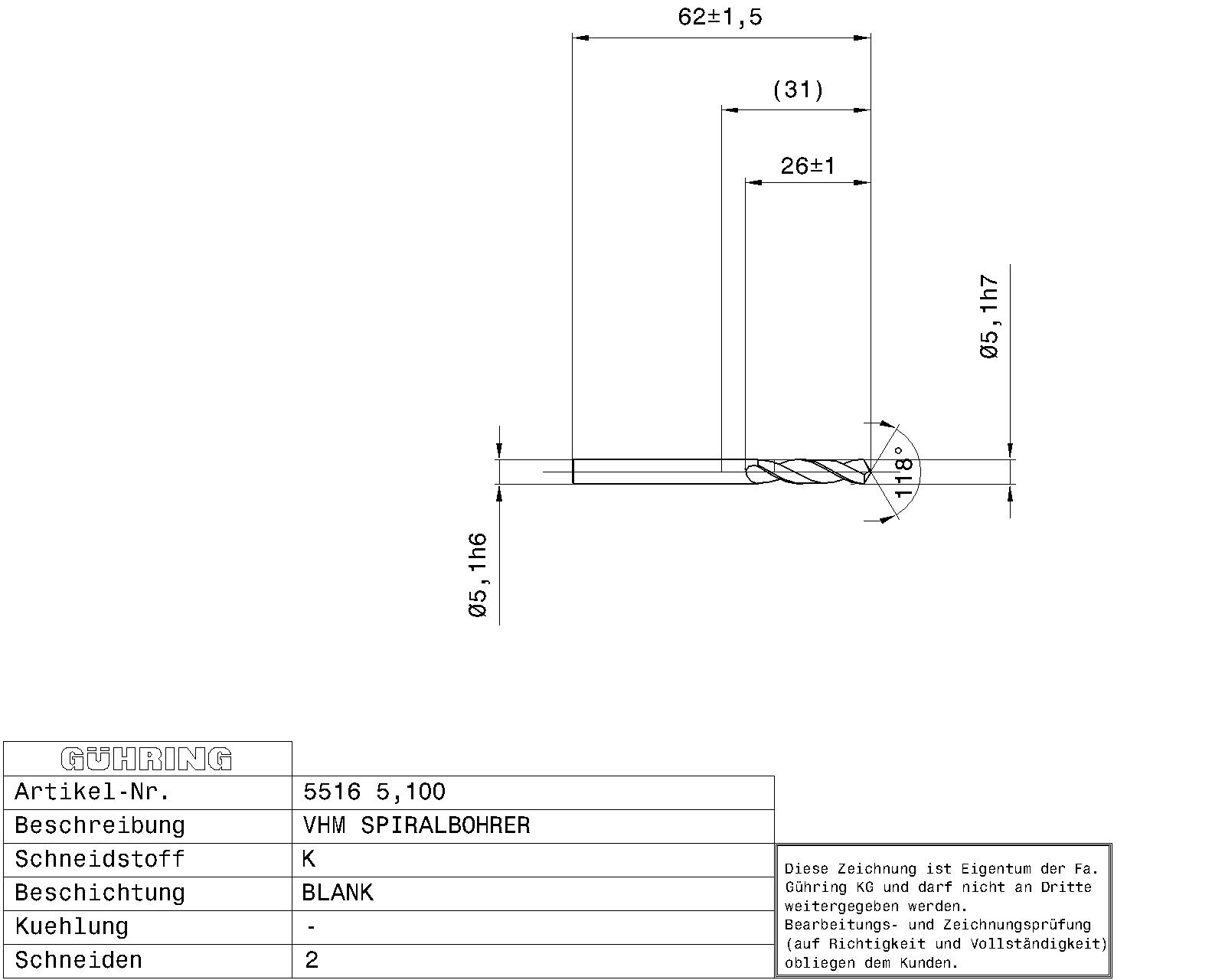 Guhring Stub drill Solid Carbide - Image 2