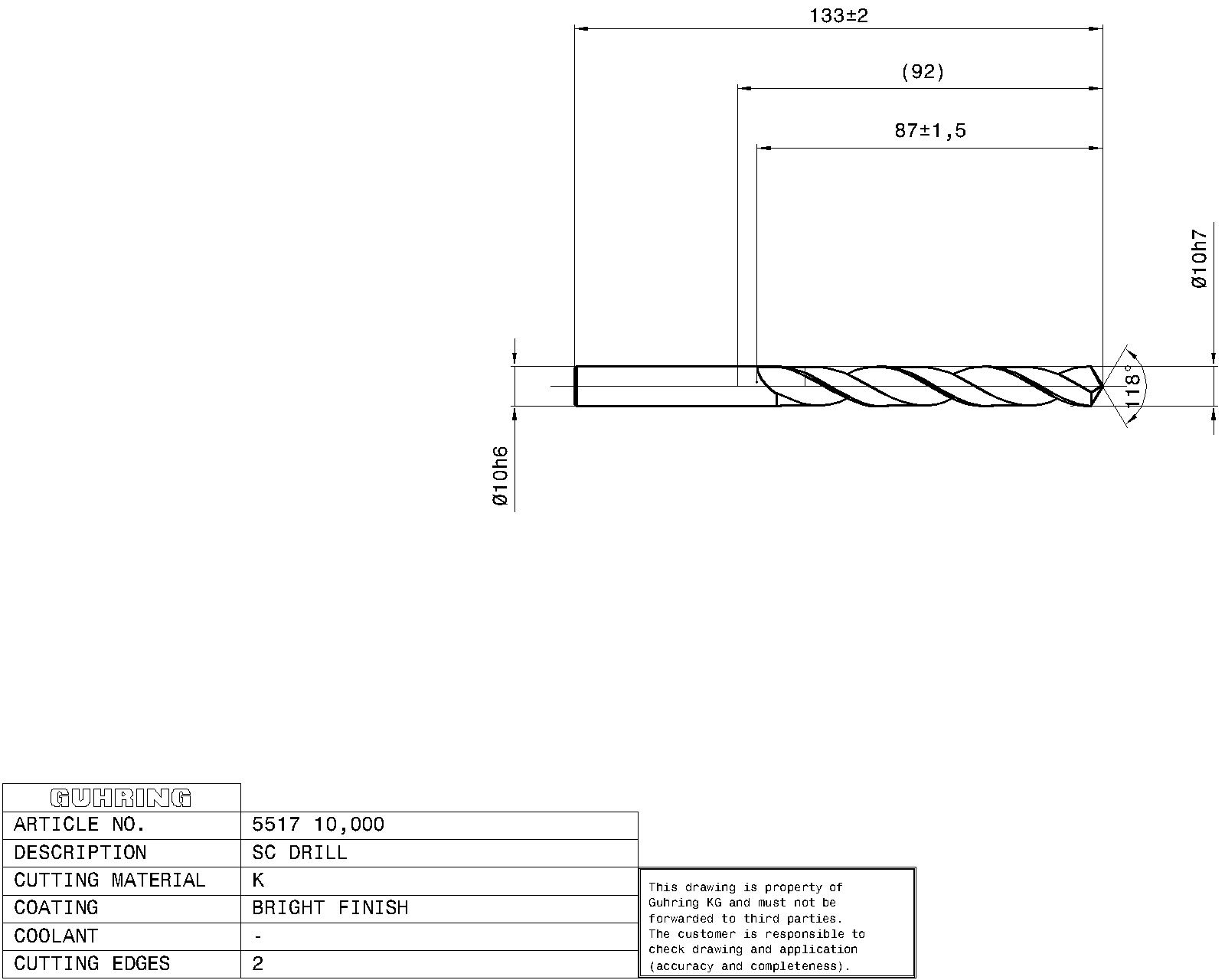 Guhring Jobber drill Solid Carbide - Image 2