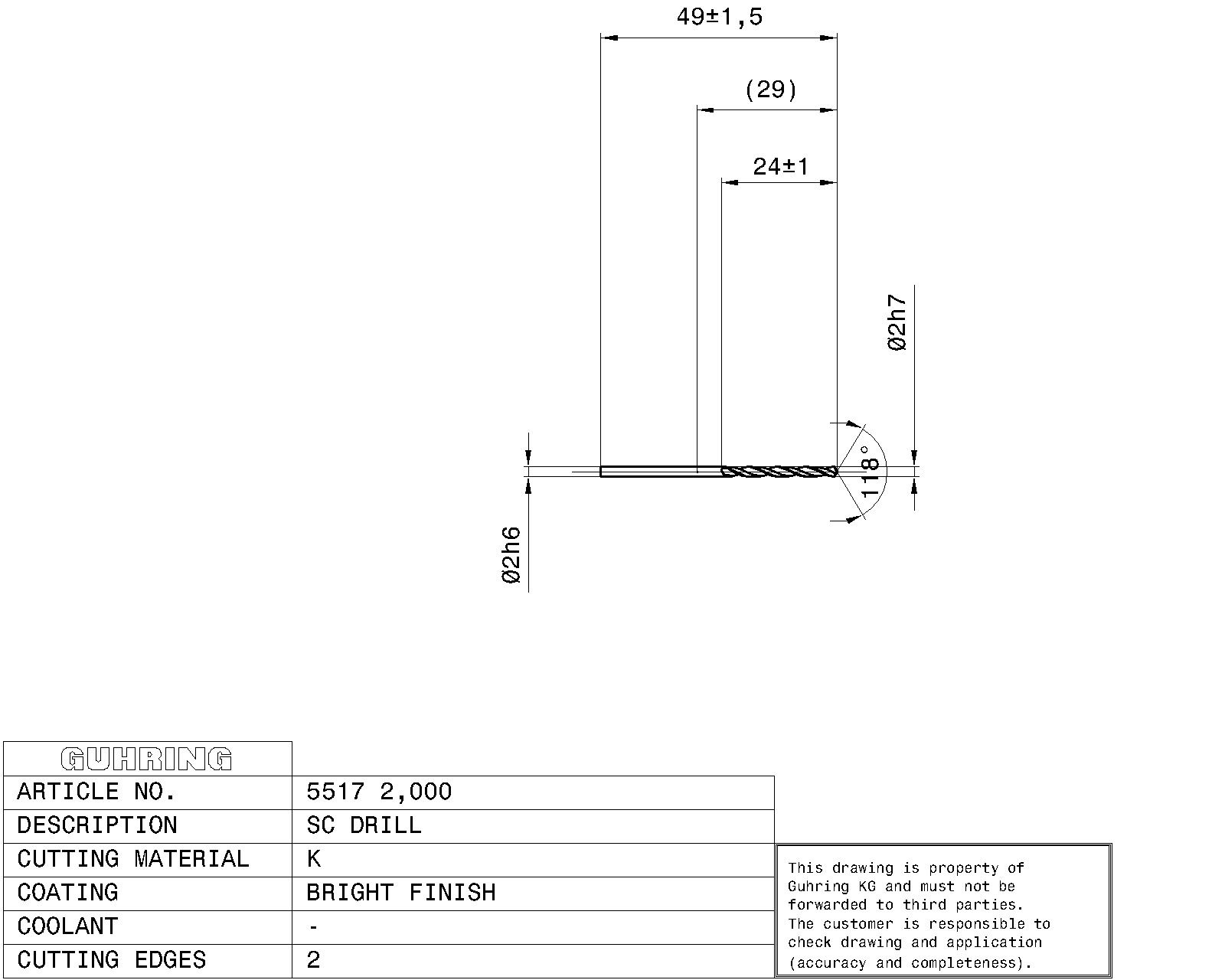 Guhring Jobber drill Solid Carbide - Image 2