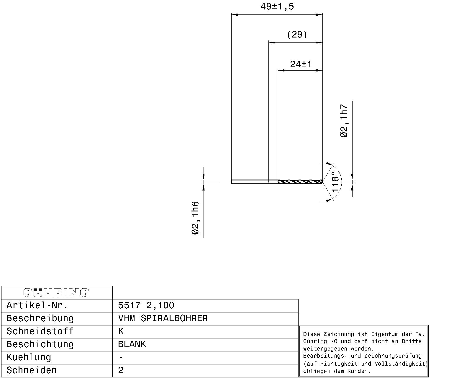 Guhring Jobber drill Solid Carbide - Image 2