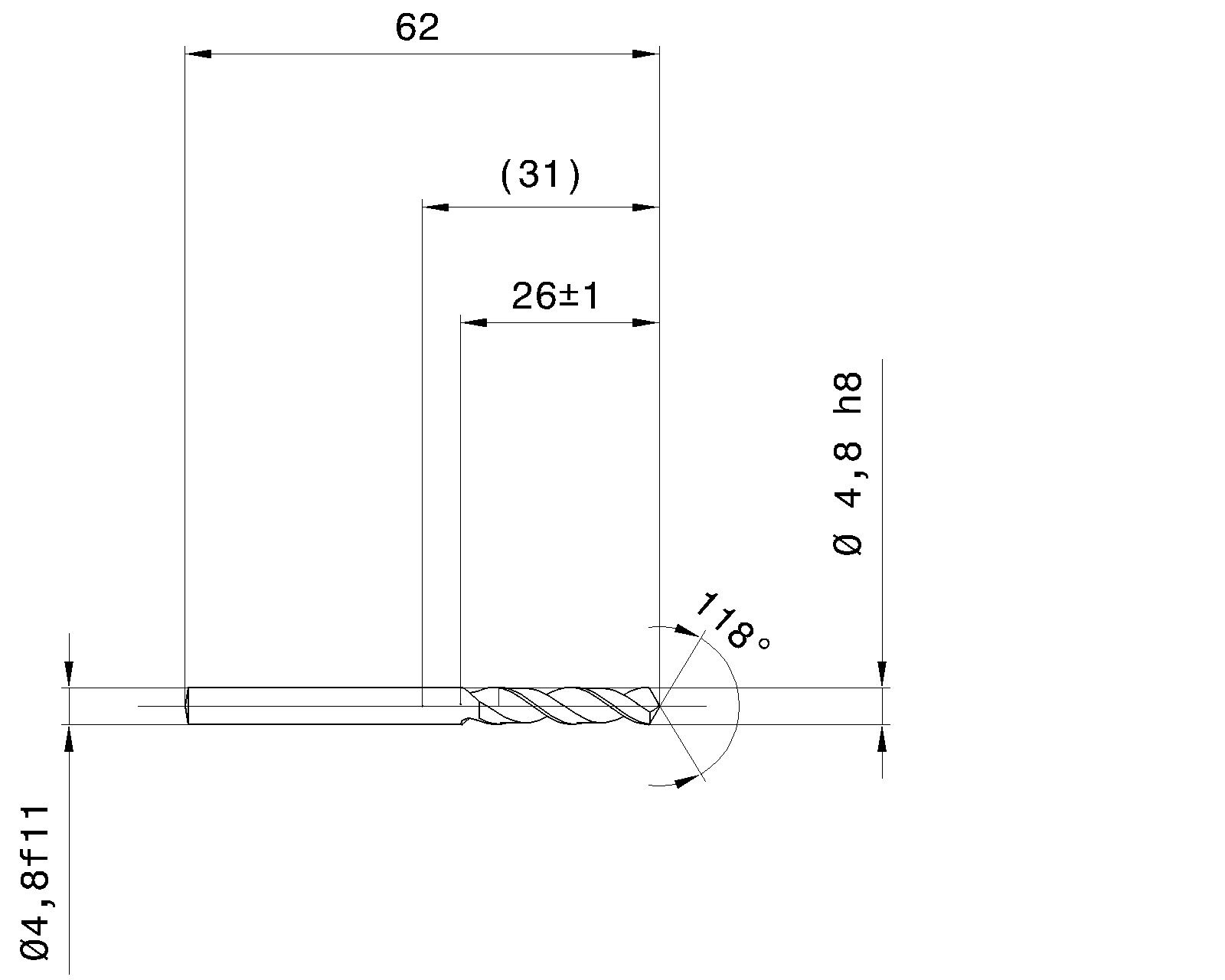 Guhring Stub drill HSCO TiN Coated - Image 2