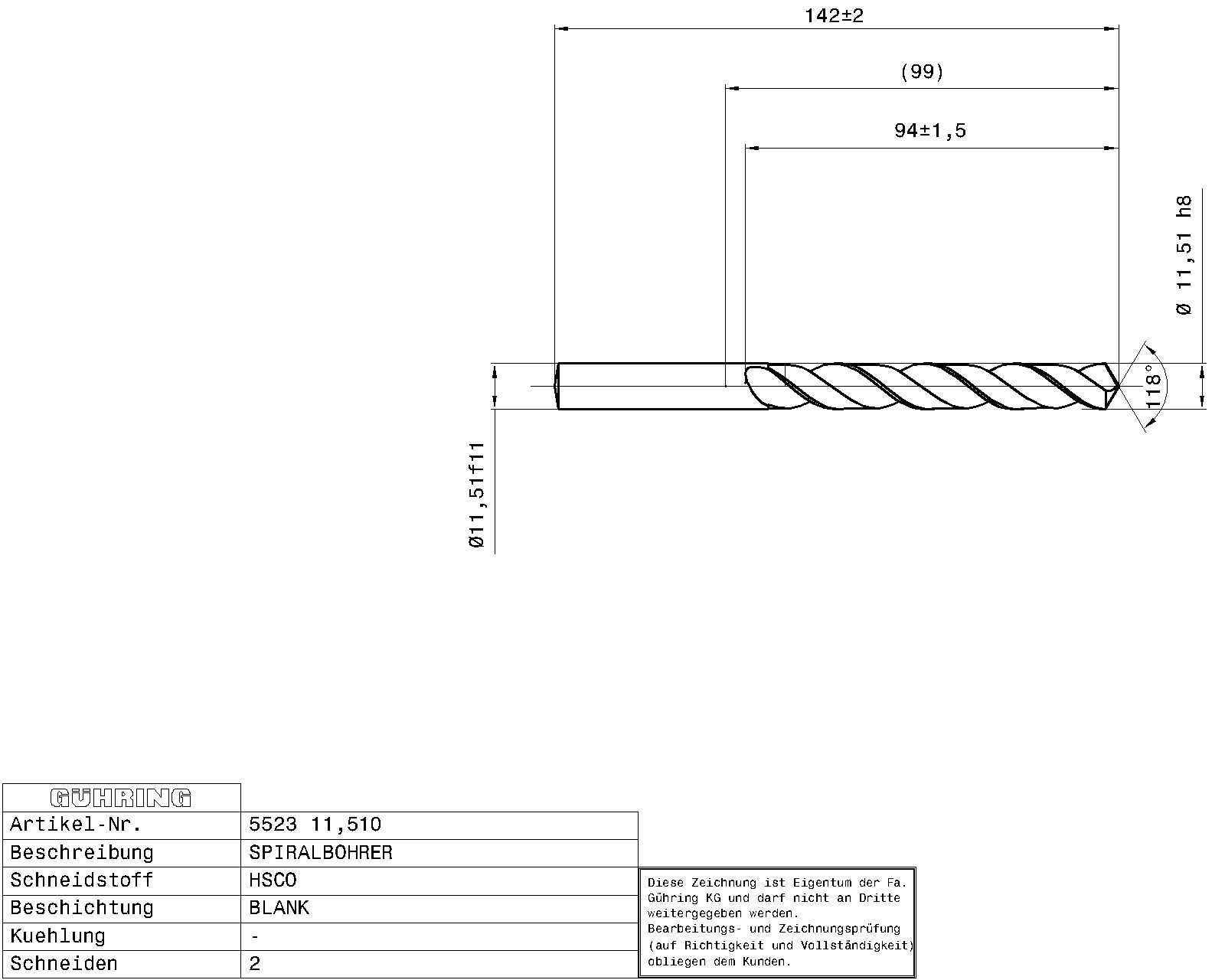 Guhring Jobber drill HSCO 29/64 - Image 2