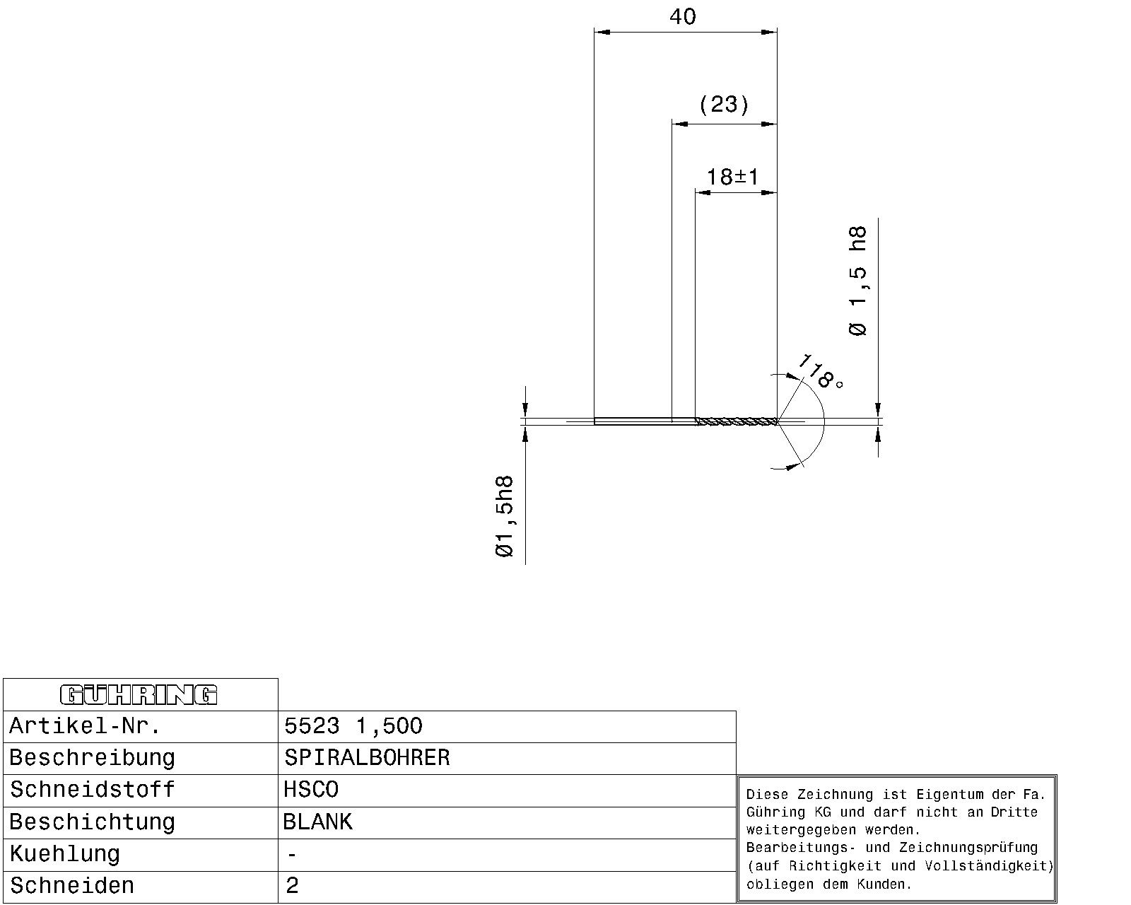 Guhring Jobber drill HSCO - Image 2