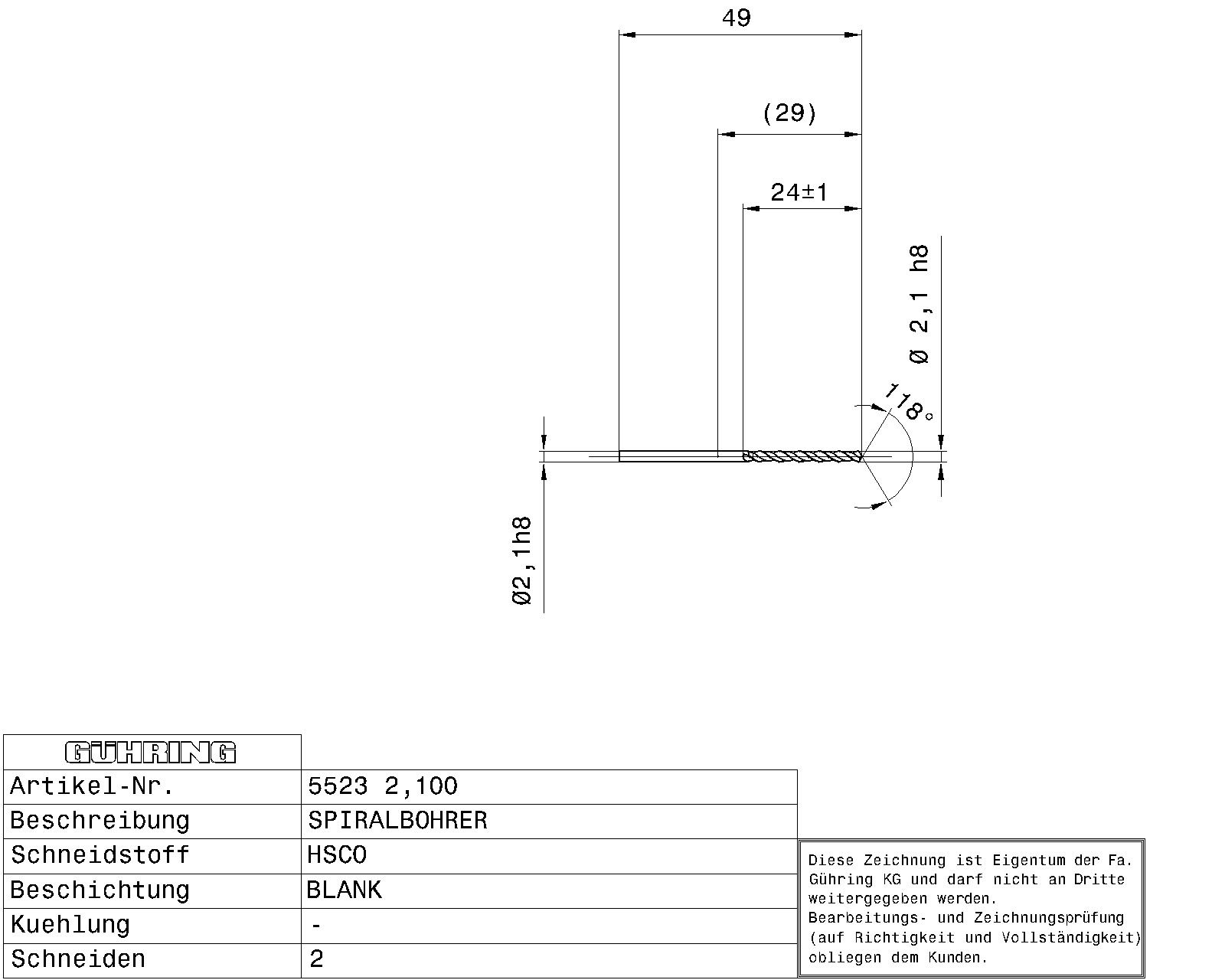 Guhring Jobber drill HSCO - Image 2