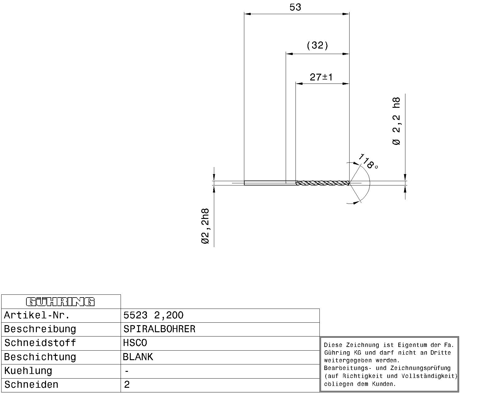 Guhring Jobber drill HSCO - Image 2