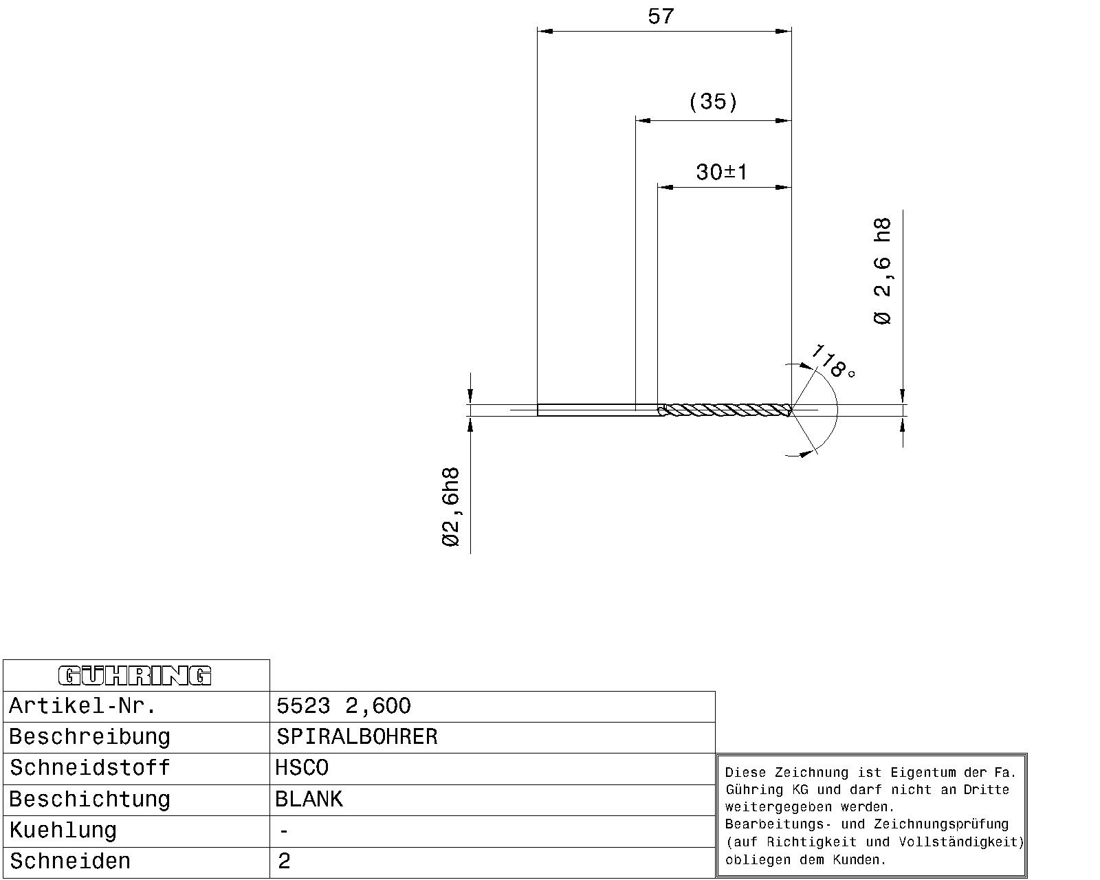 Guhring Jobber drill HSCO - Image 2