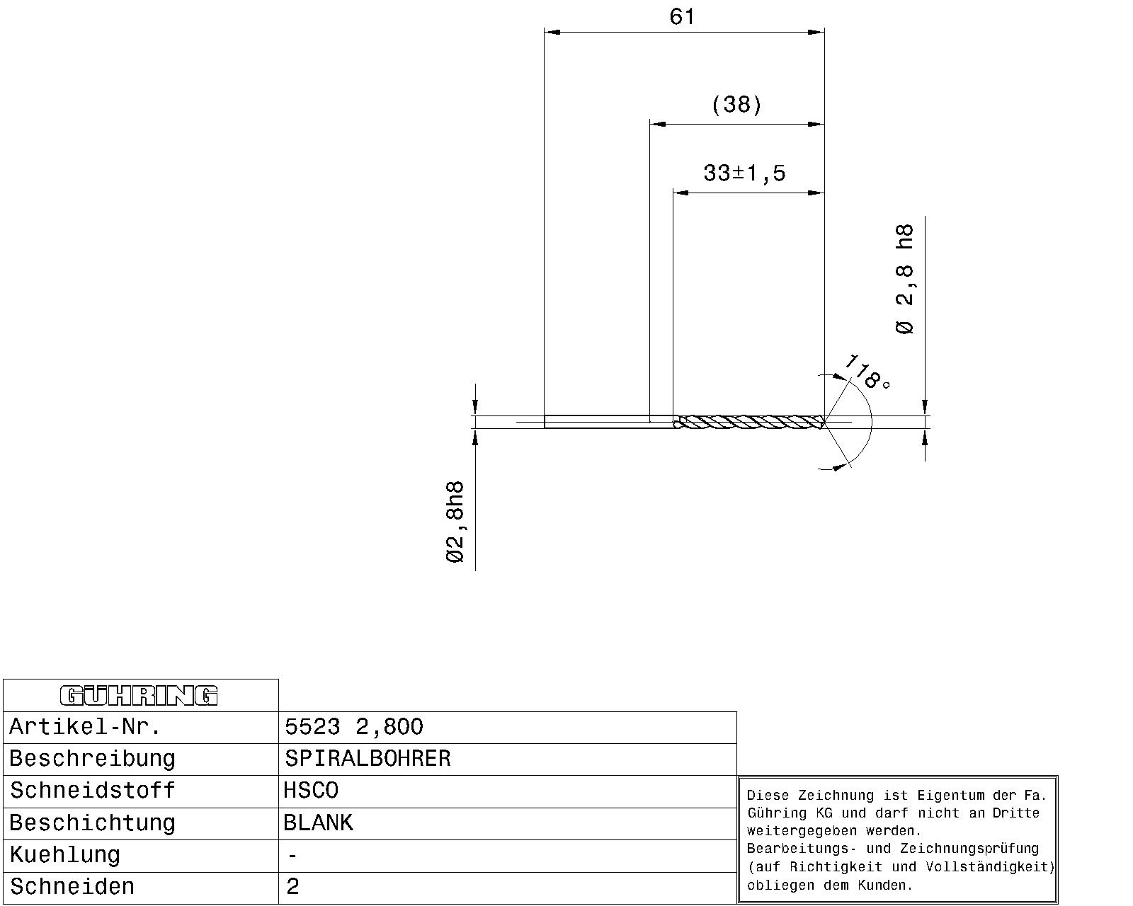 Guhring Jobber drill HSCO - Image 2