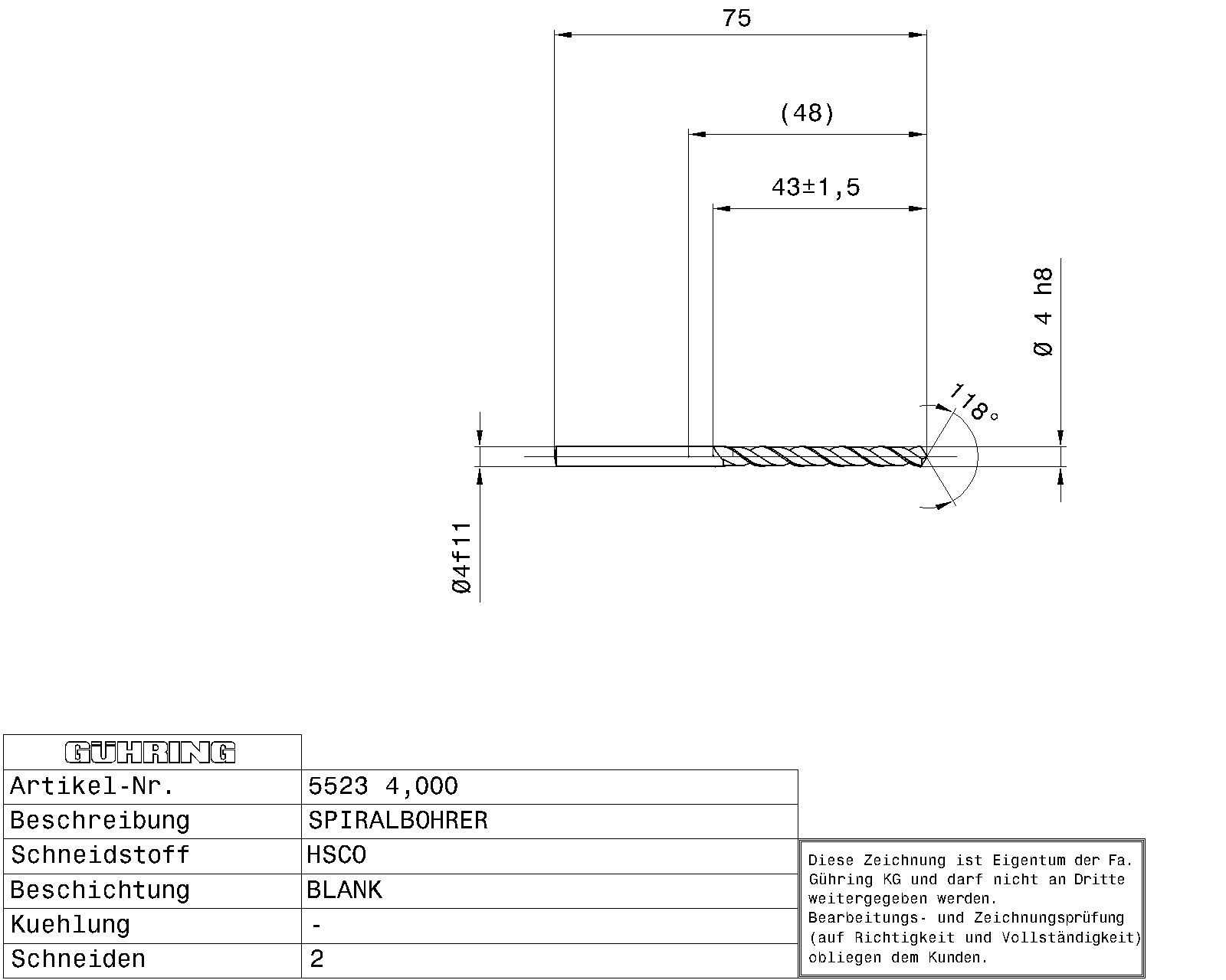 Guhring Jobber drill HSCO - Image 2