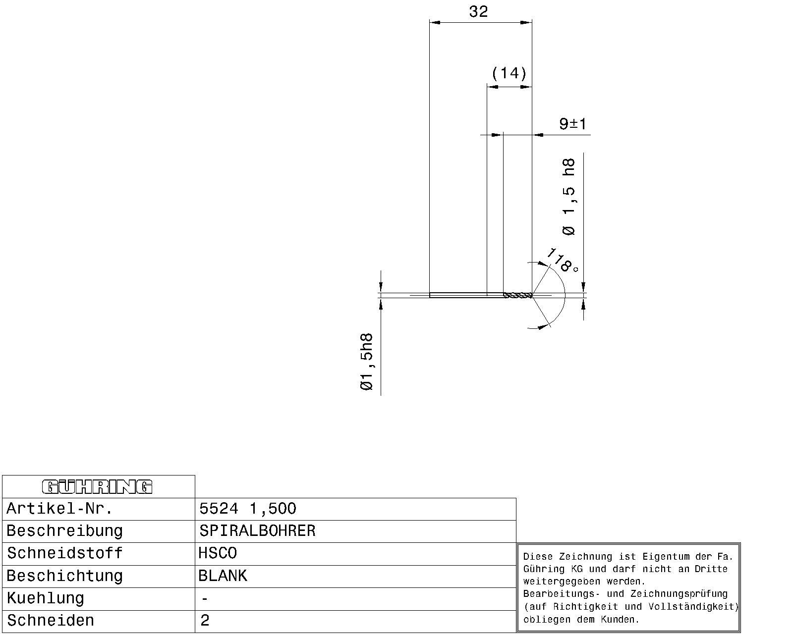 Guhring Stub drill HSCO - Image 2