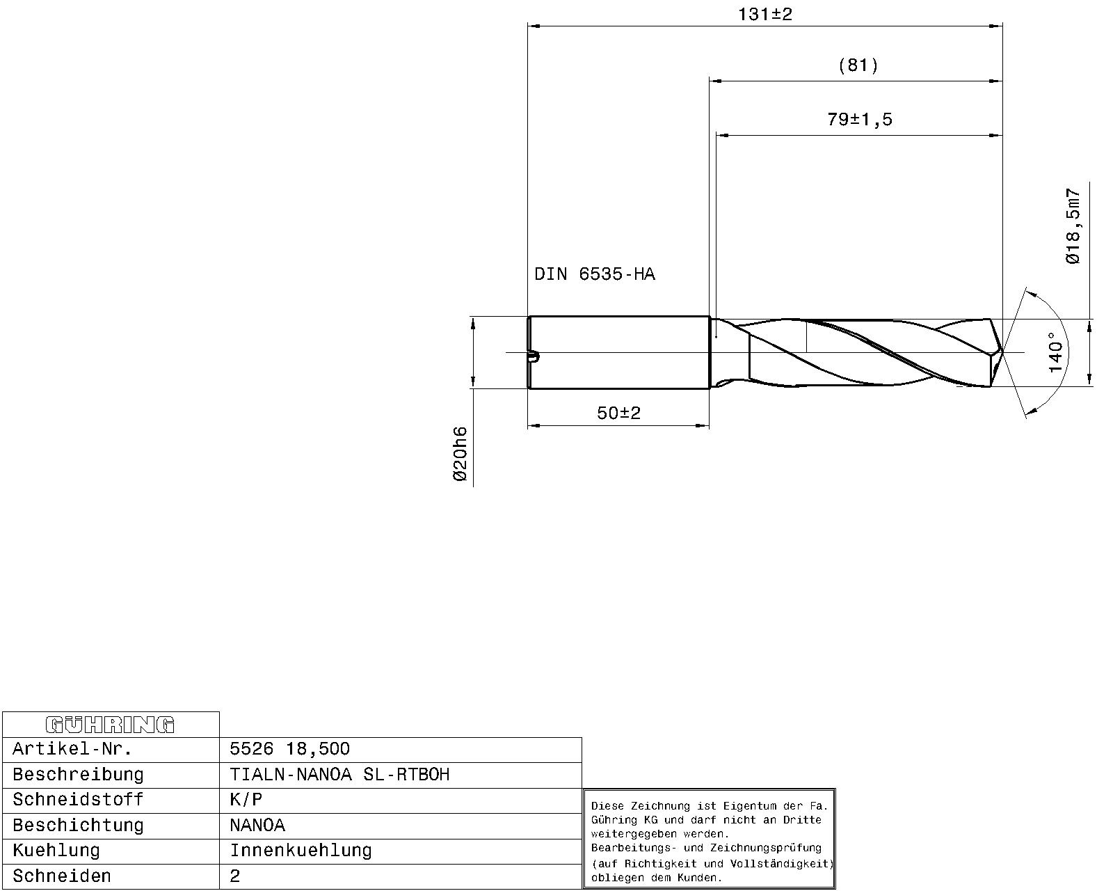 Guhring 3 x D Ratio Drill Thru Cool Carbide TiAlN Coated Stainless Steel - Image 2