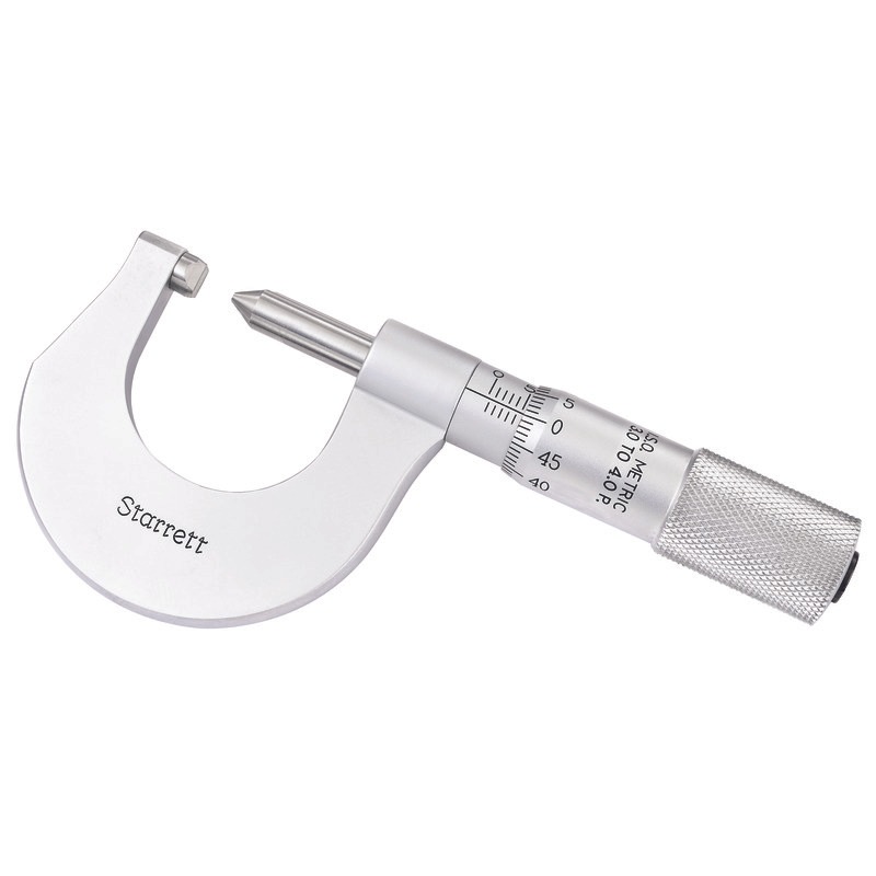 Starrett Screw Thread Micrometer 0-25mm 0.01mm Grad 3-4 Pitch/mm 575MAP Screw Thread Micrometer