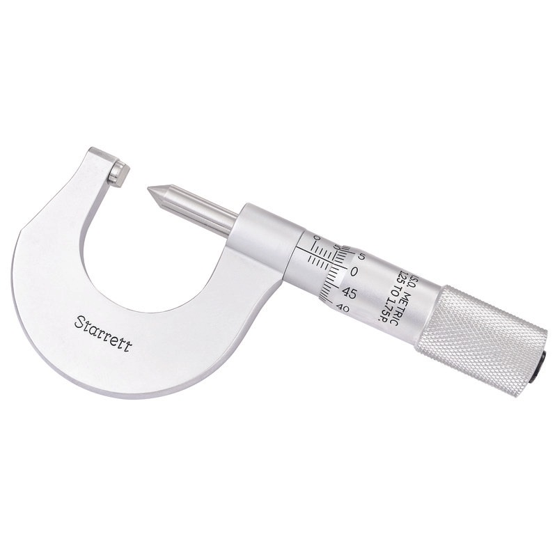 Starrett Screw Thread Micrometer 0-25mm 0.01mm Grad 1.25-1.75 Pitch/mm 575MCP Screw Thread Micrometer