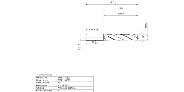 Guhring 5 x D Ratio Drill Thru Coolant Carbide RF100 A Polished For Aluminium - Image 2