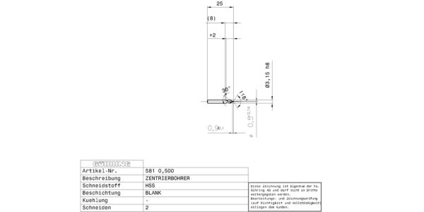 Guhring Centre drills without flat HSS - Image 2