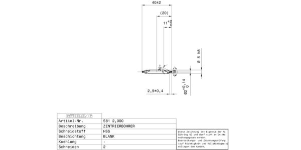 Guhring Centre drills without flat HSS - Image 2