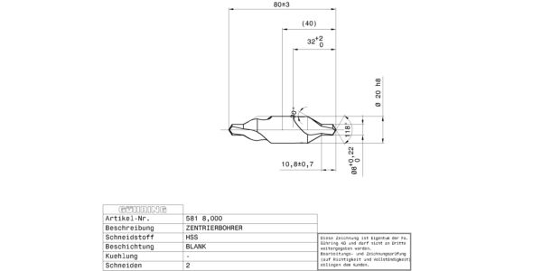 Guhring Centre drills without flat HSS (#8) - Image 2