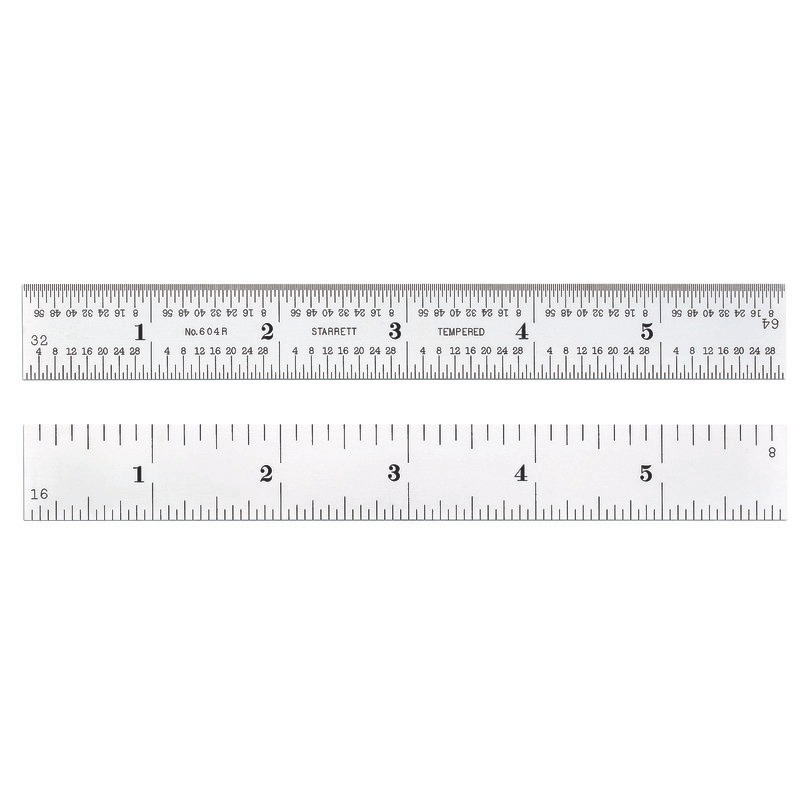 Starrett RULE 6IN 4R REGULAR FINISH STEEL 604R-6 Spring-Tempered Steel Rules with Inch Graduations