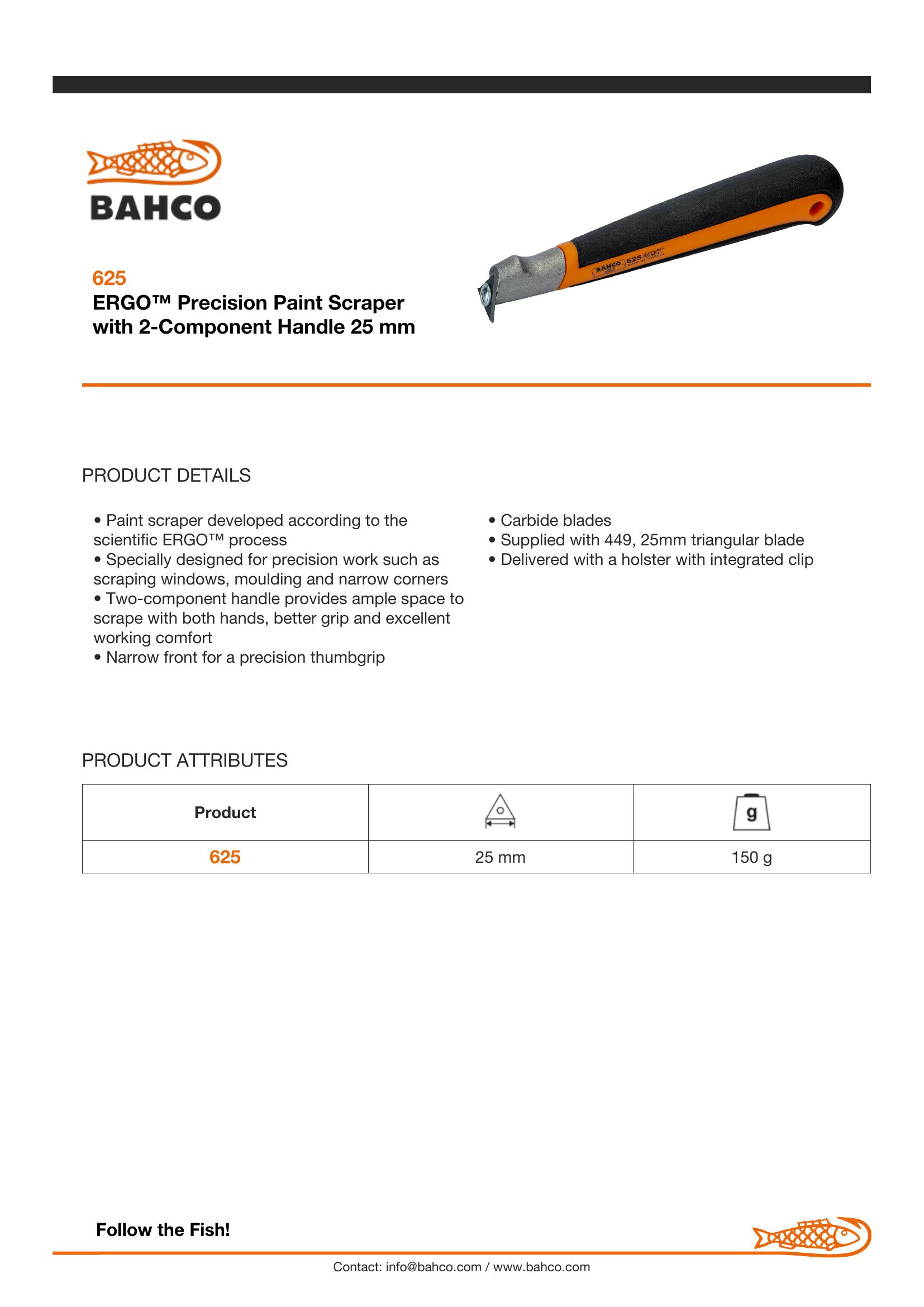 Bahco ERGO Paint Scraper, Universal (25mm/1" Blade - Triangular) With Holster. Comfortable, Extra Strong Two Component Handle. - Image 6