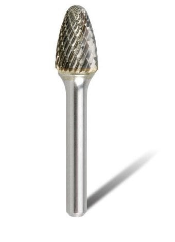 Bordo - 3/4" SF-15 Tree Radius Nose 1/4" Shank Burr - OAL 3.1/4"