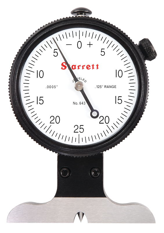 Starrett - Dial Depth Gage 0-.125in .0005in Grad 0-25-0 Dial Case