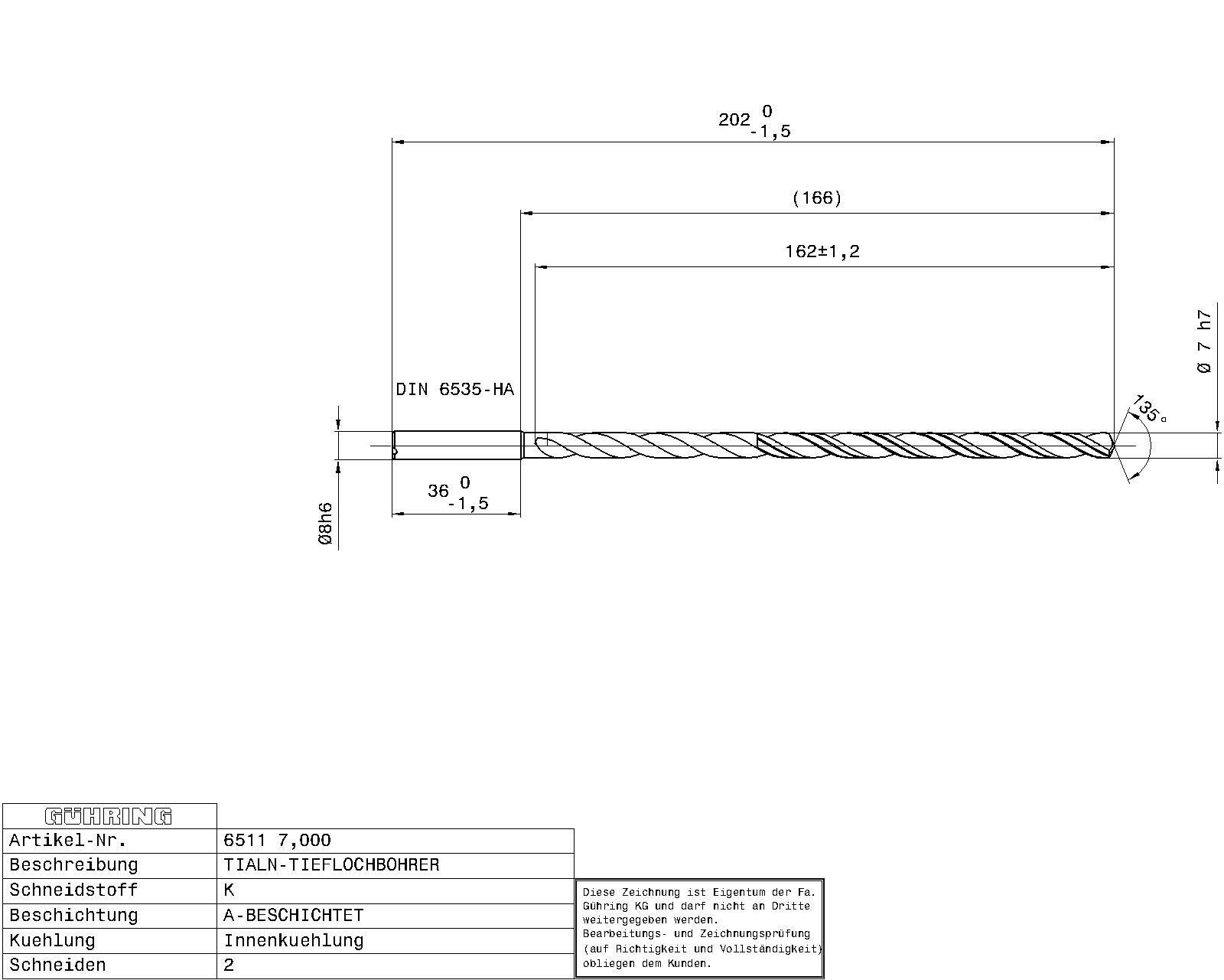 Guhring Ratio Drill 20 x D Solid Carbide with IC - Image 2