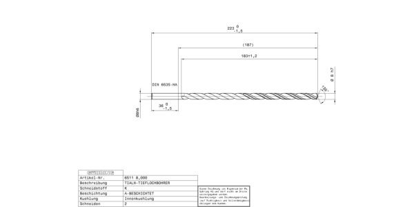 Guhring Ratio Drill 20 x D Solid Carbide with IC - Image 2