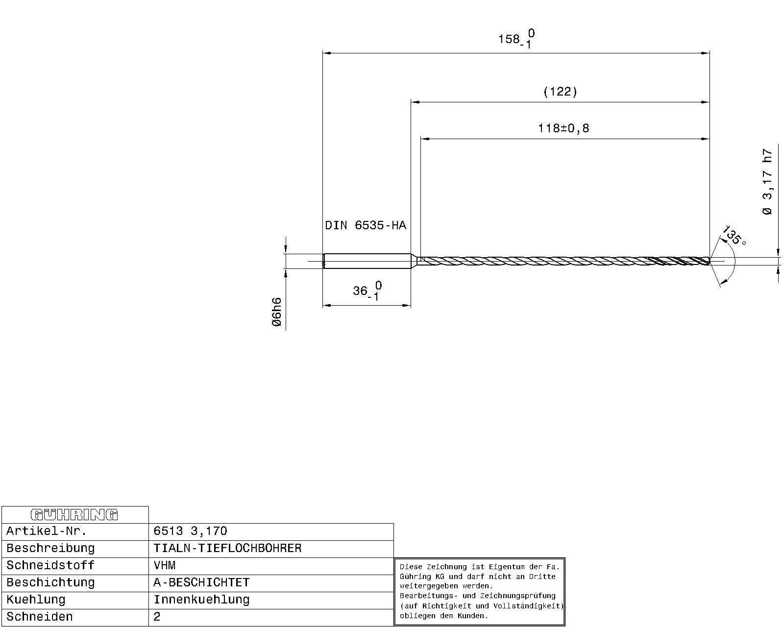 Guhring Ratio Drill 30 x D Solid Carbide with IC - Image 2