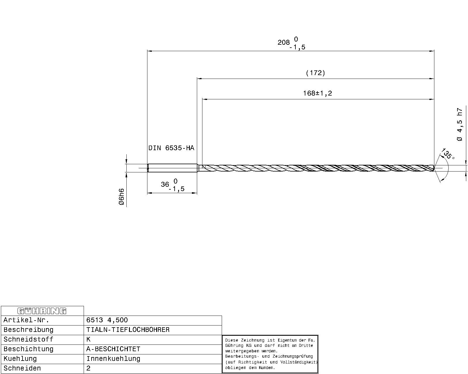 Guhring Ratio Drill 30 x D Solid Carbide with IC - Image 2