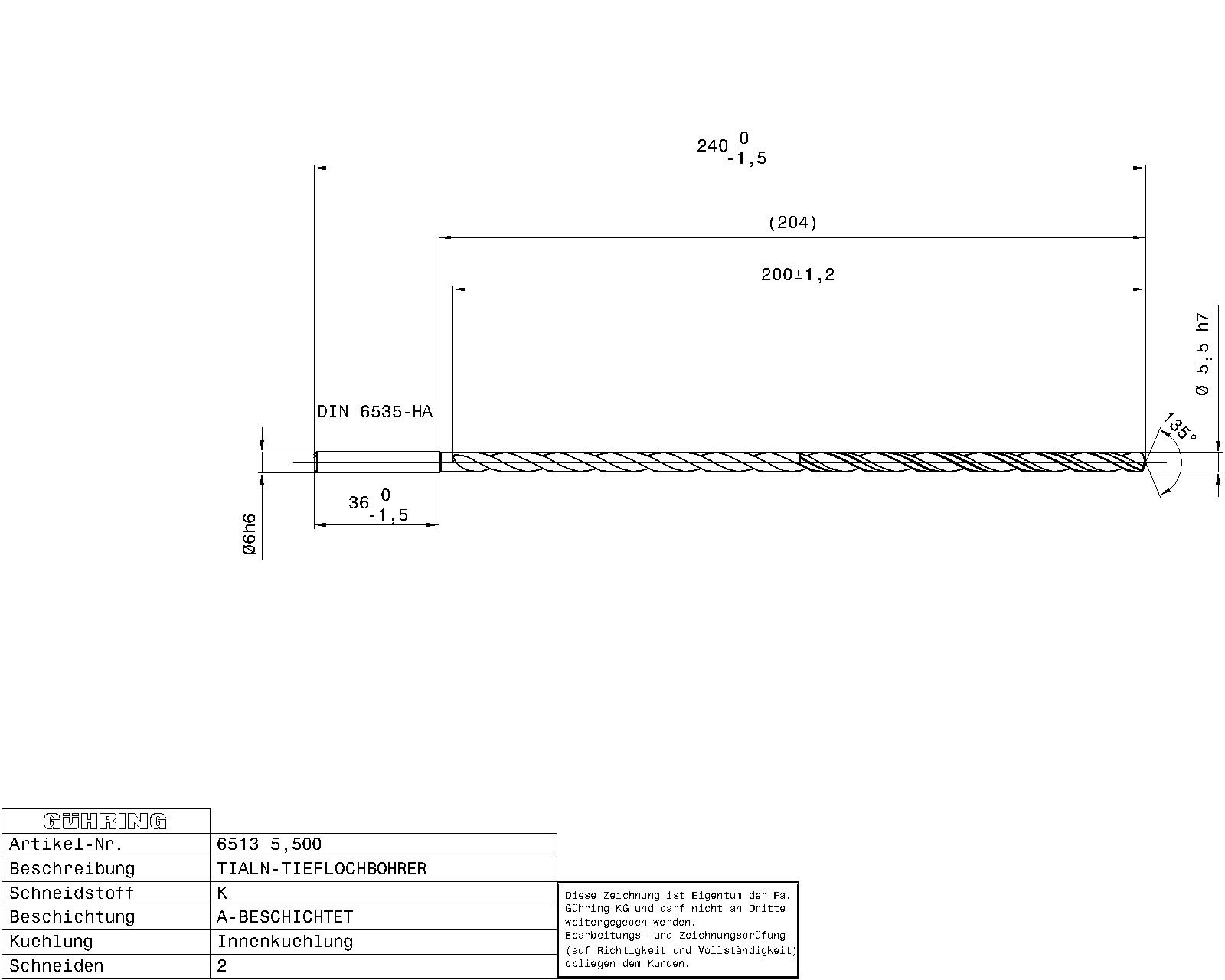 Guhring Ratio Drill 30 x D Solid Carbide with IC - Image 2