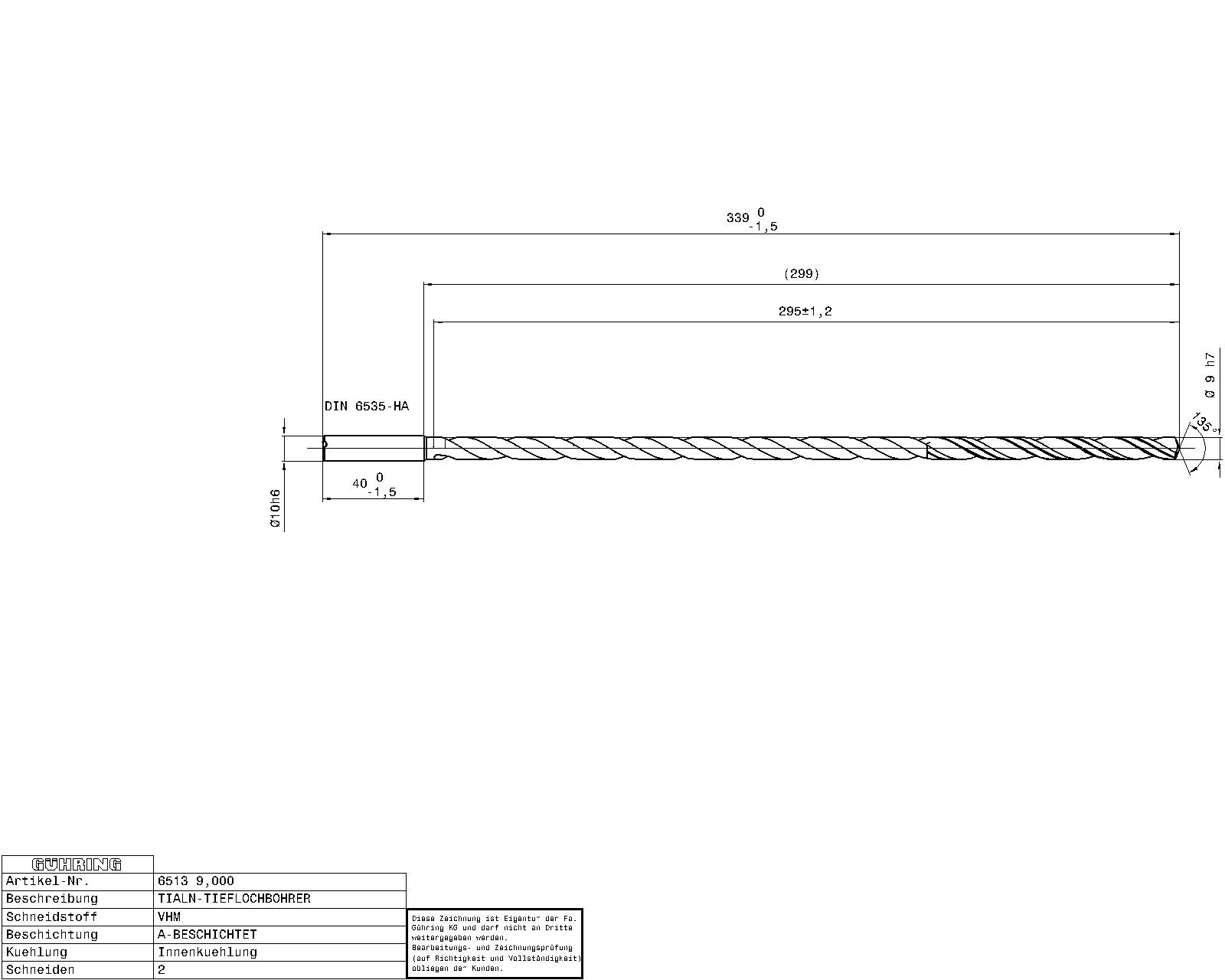 Guhring Ratio Drill 30 x D Solid Carbide with IC - Image 2